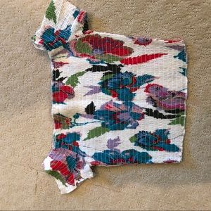 Cropped, ruched multi colored top